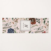 Rustikale Blüten und Geweihe, bordeauxrosa Yogamatte (Vorderseite (Horizontal))