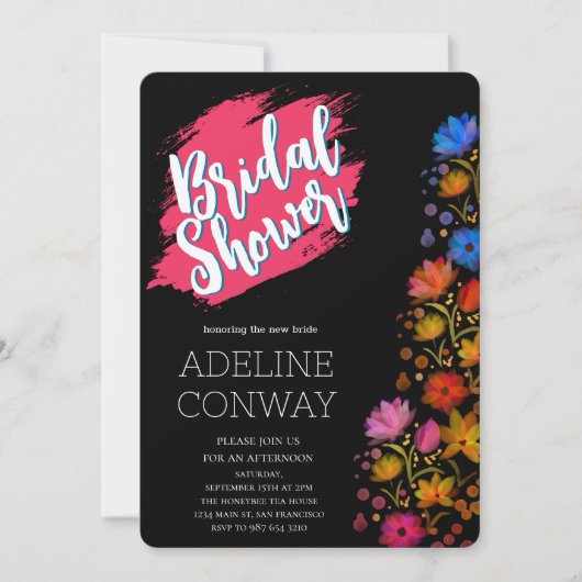 Rustikale Blüten und verborgene Träume Einladung (Vorderseite)