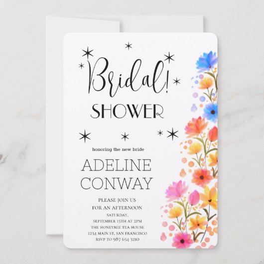 Rustikale Blüten und verborgene Träume Einladung (Vorderseite)