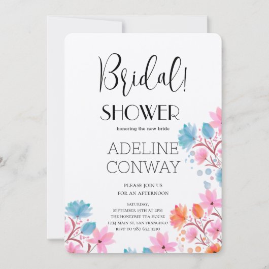 Rustikale Blüten und verborgene Träume Einladung (Vorderseite)