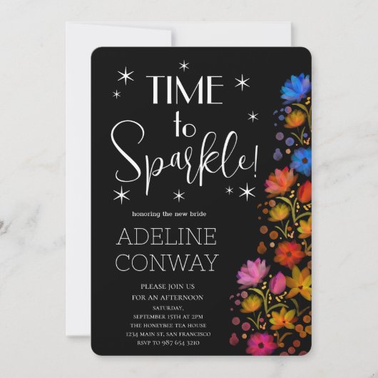 Rustikale Blüten und verborgene Träume Einladung (Vorderseite)