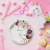 Rustikale Blütenblätter und Botanische Blätter Pappteller (Party)