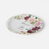 Rustikale Blütenblätter und Botanische Blätter Pappteller (Schrägansicht)