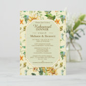 Rustikale Blütenblume Botanische Probe Abendessen Einladung (Stehend Vorderseite)