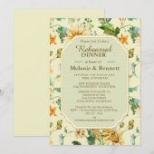 Rustikale Blütenblume Botanische Probe Abendessen Einladung (Vorne/Hinten)
