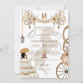 Rustikale Blütenblume Charro Kleid Quinceanera Einladung (Vorderseite)