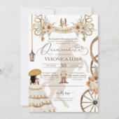 Rustikale Blütenblume Charro Kleid Quinceañera Einladung (Vorderseite)