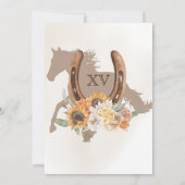 Rustikale Blütenblume Charro Kleid Quinceanera I Einladung (Rückseite)