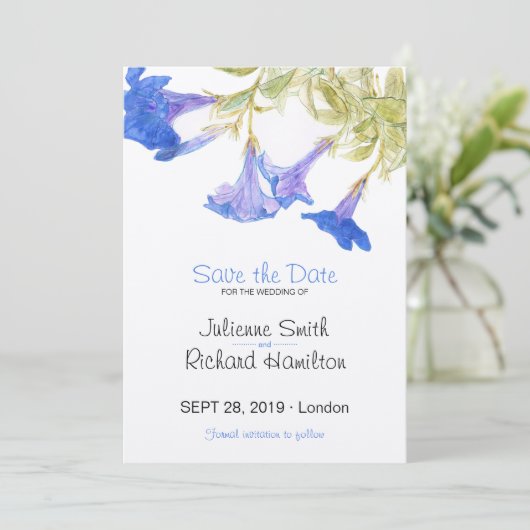 Rustikale Blütenblumen Hochzeiten retten das Datum Save The Date (Stehend Vorderseite)