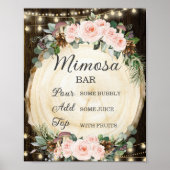Rustikale Blütenblüte verzauberter Wald Mimosa Bar Poster (Vorne)