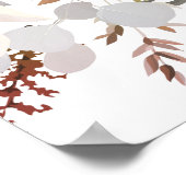 Rustikale Blütenblüten Blush Grau Red Wedding Zeic Poster (Ecke)