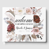 Rustikale Blütenblüten Blush Gray Red Wedding Gästebuch (Vorderseite)