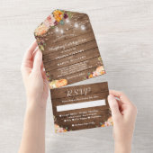 Rustikale Blütenblütenblüte All In One Einladung (Abreißen)