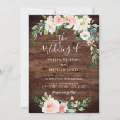 Rustikale Blütenblütenhochzeit Einladung (Vorderseite)