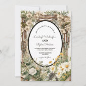 Rustikale Blütenblütenhochzeit Einladung (Vorderseite)