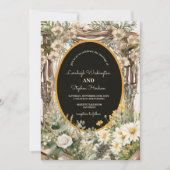 Rustikale Blütenblütenhochzeit Einladung (Vorderseite)