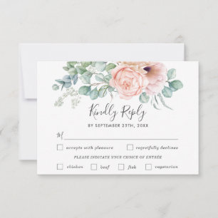 Rustikale Blütenblütenkarte RSVP Karte