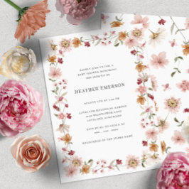 Rustikale Blütendusche Einladung