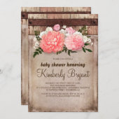 Rustikale Blütendusche Einladung (Vorne/Hinten)