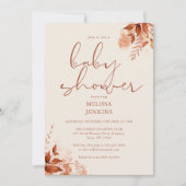 Rustikale Blütendusche Herbst Baby Einladung (Vorderseite)