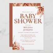 Rustikale Blütendusche Herbst Baby Einladung (Vorne/Hinten)