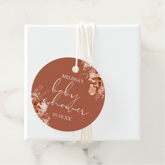 Rustikale Blütendusche Herbst Baby Geschenkanhänger (Beispiel)