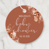 Rustikale Blütendusche Herbst Baby Geschenkanhänger (Vorderseite)