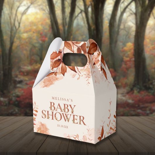 Rustikale Blütendusche Herbst Baby Geschenkschachtel