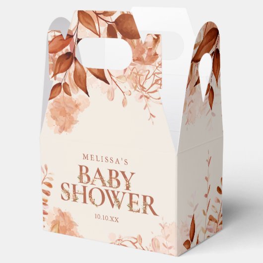 Rustikale Blütendusche Herbst Baby Geschenkschachtel (Geöffnet)