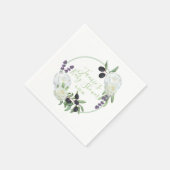 Rustikale Blütendusche Romantische Gardenias Sage Serviette (Ecke)
