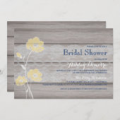 Rustikale Blütendusche und Spitzen-Bridal Einladun Einladung (Vorne/Hinten)