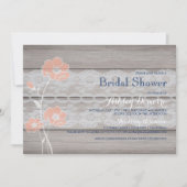 Rustikale Blütendusche und Spitzen-Bridal Einladun Einladung (Vorderseite)