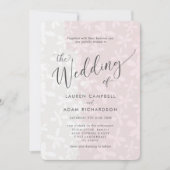 Rustikale Blütenfarbe Rosa Einladung zur Hochzeit (Vorderseite)