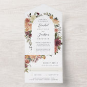 Rustikale Blütenfarbenblütenhochzeit All In One Einladung (Innen Boden)