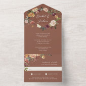 Rustikale Blütenfarbenblütenhochzeit All In One Einladung (Innen Boden)