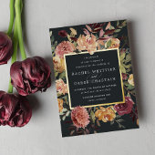 Rustikale Blütenfarbenblütenhochzeit Folieneinladung