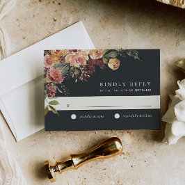 Rustikale Blütenfarbenblütenhochzeit RSVP Karte