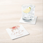 Rustikale Blütenflora Romantische Hochzeit retten  Rechteckiger Pappuntersetzer (Vor Ort)