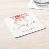 Rustikale Blütenflora Romantische Hochzeit retten  Rechteckiger Pappuntersetzer (angewinkelt)