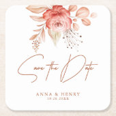 Rustikale Blütenflora Romantische Hochzeit retten  Rechteckiger Pappuntersetzer (Vorderseite)