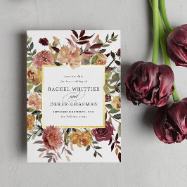 Rustikale Blütenfolie Save the Date Karte