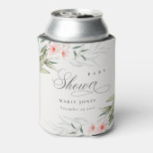 Rustikale Blütengrün Bläschen Babydusche Dosenkühler (Kanne Rückseite)