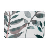 Rustikale Blütengrün Botanische Blätter Wasserfarb Badematte (Vorderseite)