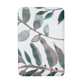 Rustikale Blütengrün Botanische Blätter Wasserfarb Badematte (Vorderseite Vertikal)