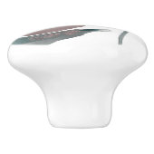 Rustikale Blütengrün Botanische Blätter Wasserfarb Keramikknauf (Seitenansicht)