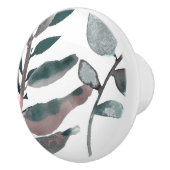 Rustikale Blütengrün Botanische Blätter Wasserfarb Keramikknauf (Rechts)