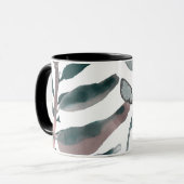 Rustikale Blütengrün Botanische Blätter Wasserfarb Tasse (Vorderseite Links)