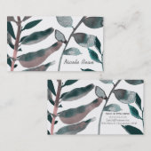 Rustikale Blütengrün Botanische Blätter Wasserfarb Visitenkarte (Vorne/Hinten)