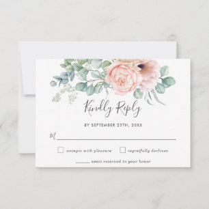Rustikale Blütengrüne Hochzeitskarte RSVP Karte