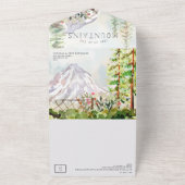 Rustikale Blütenhochzeit All In One Einladung (Außenbereich)